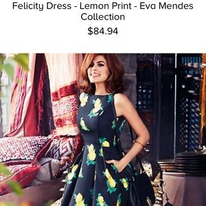 New York and Co Lemon Printed Dress